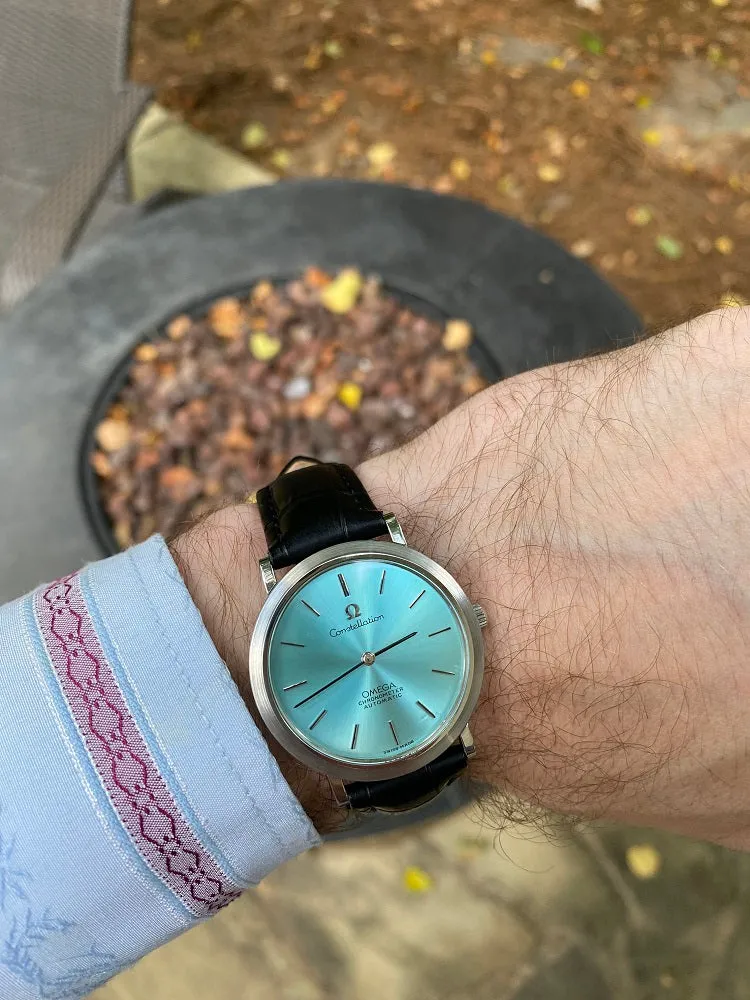 1972 Omega Constellation Mens Automatic Chronometer Watch with Tiffany Blue Dial - Stainless Steel