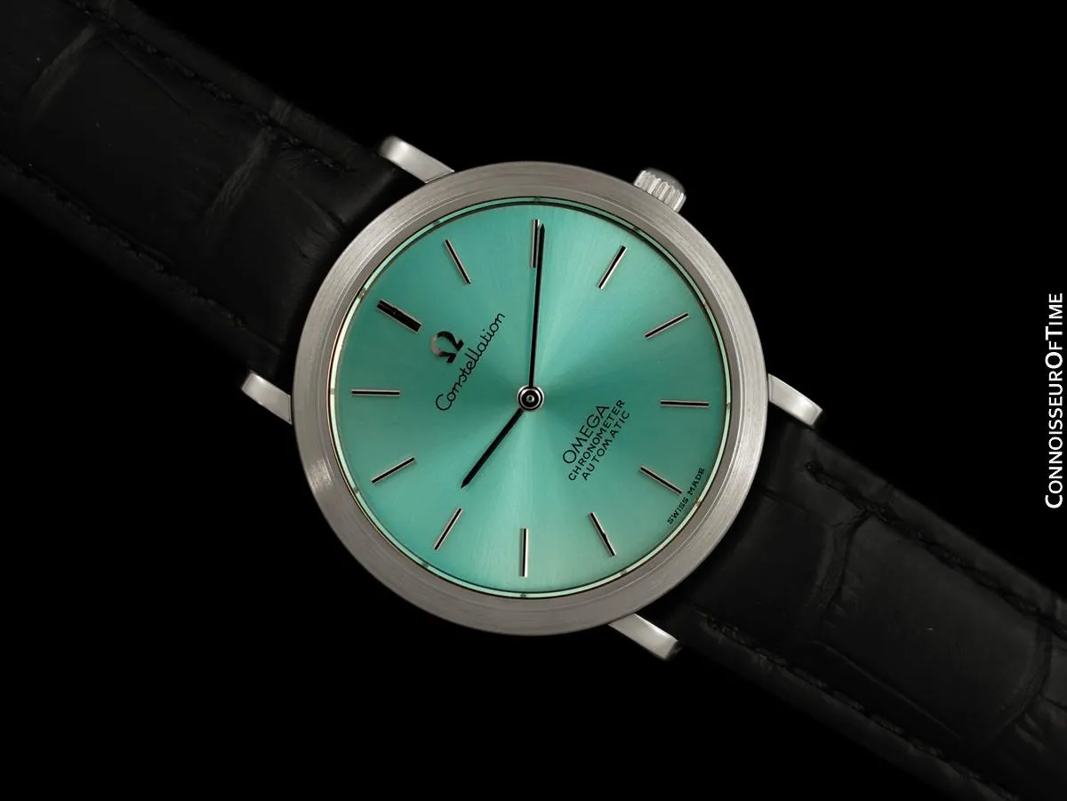 1972 Omega Constellation Mens Automatic Chronometer Watch with Tiffany Blue Dial - Stainless Steel