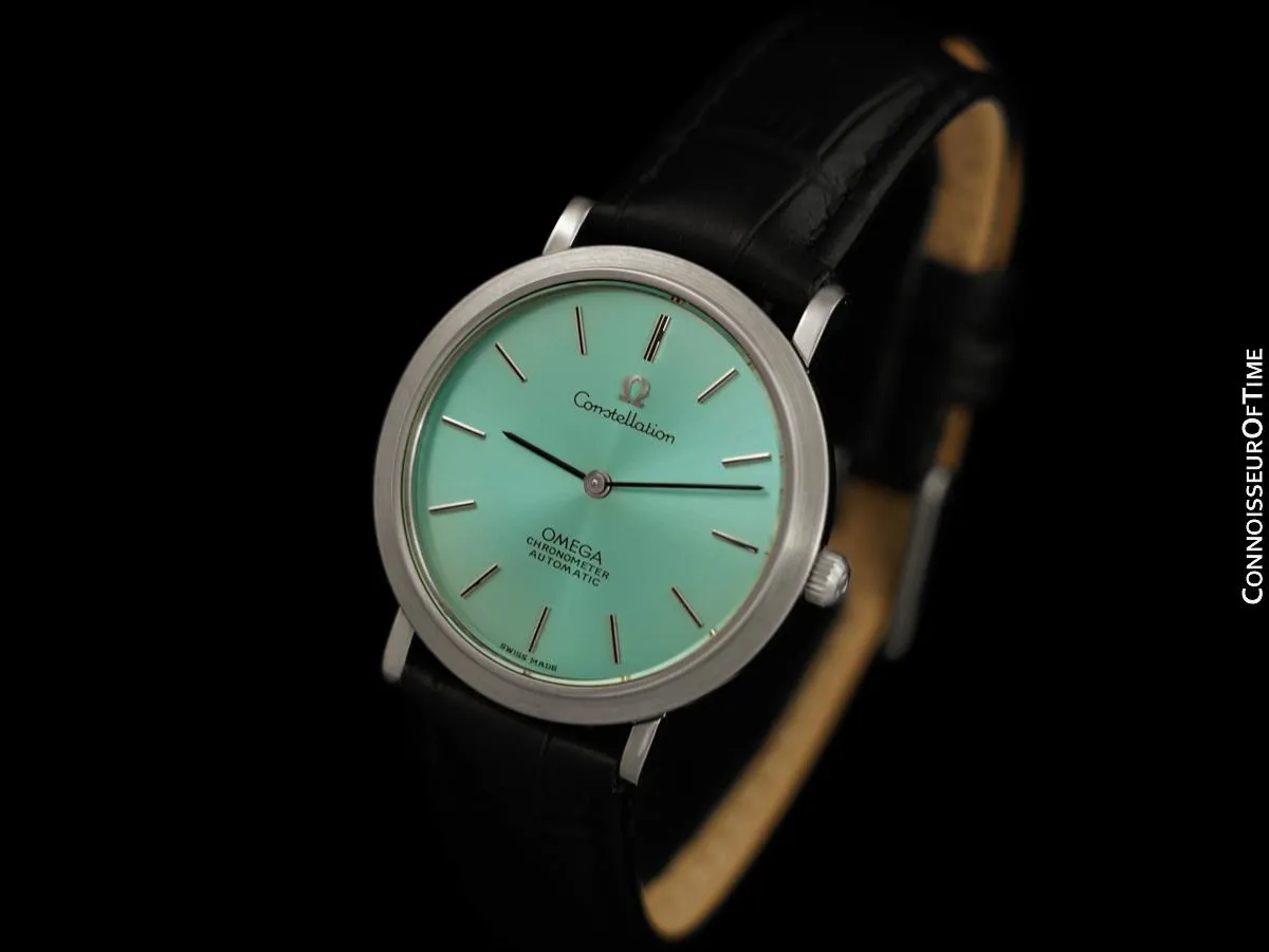 1972 Omega Constellation Mens Automatic Chronometer Watch with Tiffany Blue Dial - Stainless Steel