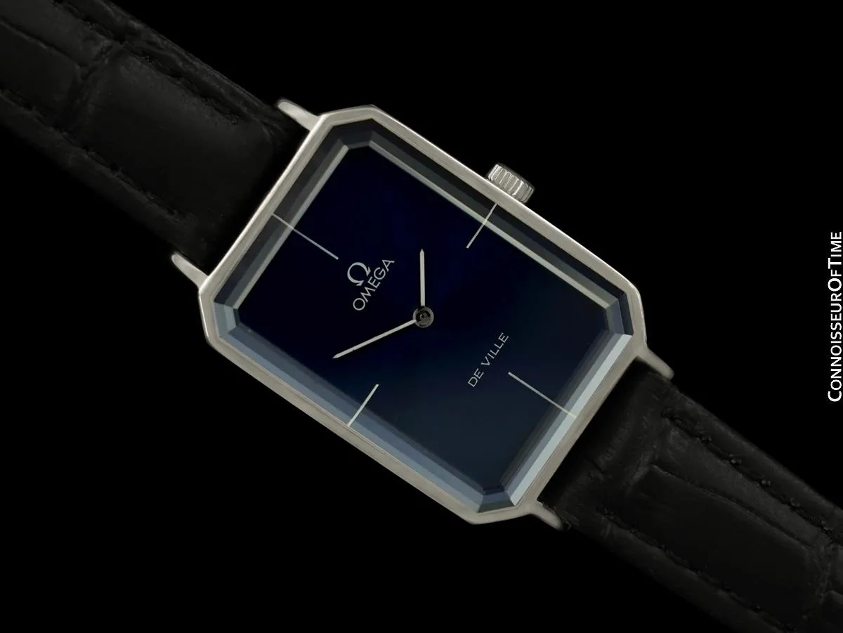 1973 Omega De Ville Mens "Emerald" Modern Watch By Andrew Grima - Stainless Steel