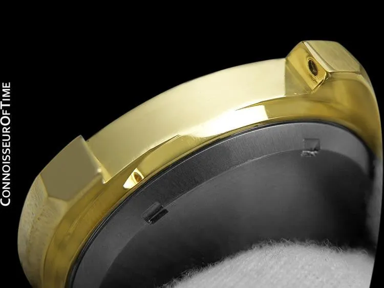 1973 Omega Geneve Chronometer f300 Hz Accutron Large Vintage Mens - 18K Gold Plated & Stainless Steel