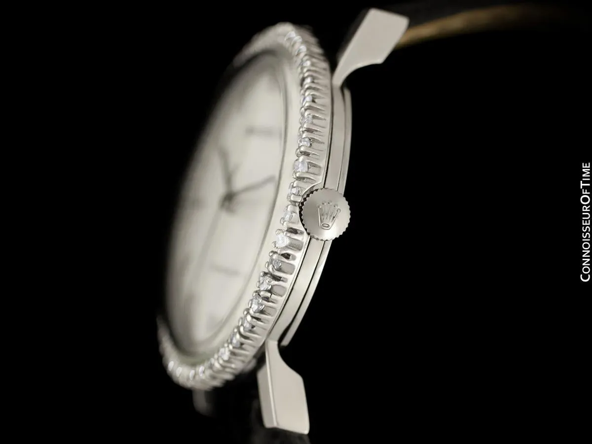 1974 Rolex Precision Vintage Mens Ref. 3411 Dress Watch - Stainless Steel & Diamonds