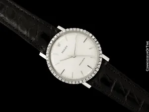 1974 Rolex Precision Vintage Mens Ref. 3411 Dress Watch - Stainless Steel & Diamonds