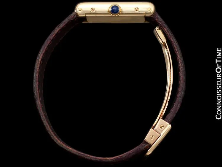 1979 Cartier Vintage Ladies Tank Watch with Deployment Buckle - Solid 18K Gold