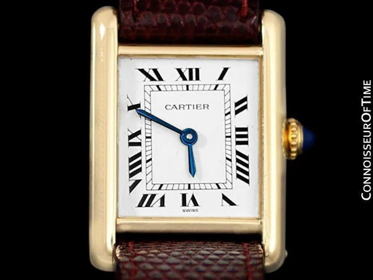 1979 Cartier Vintage Ladies Tank Watch with Deployment Buckle - Solid 18K Gold