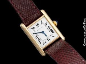 1979 Cartier Vintage Ladies Tank Watch with Deployment Buckle - Solid 18K Gold