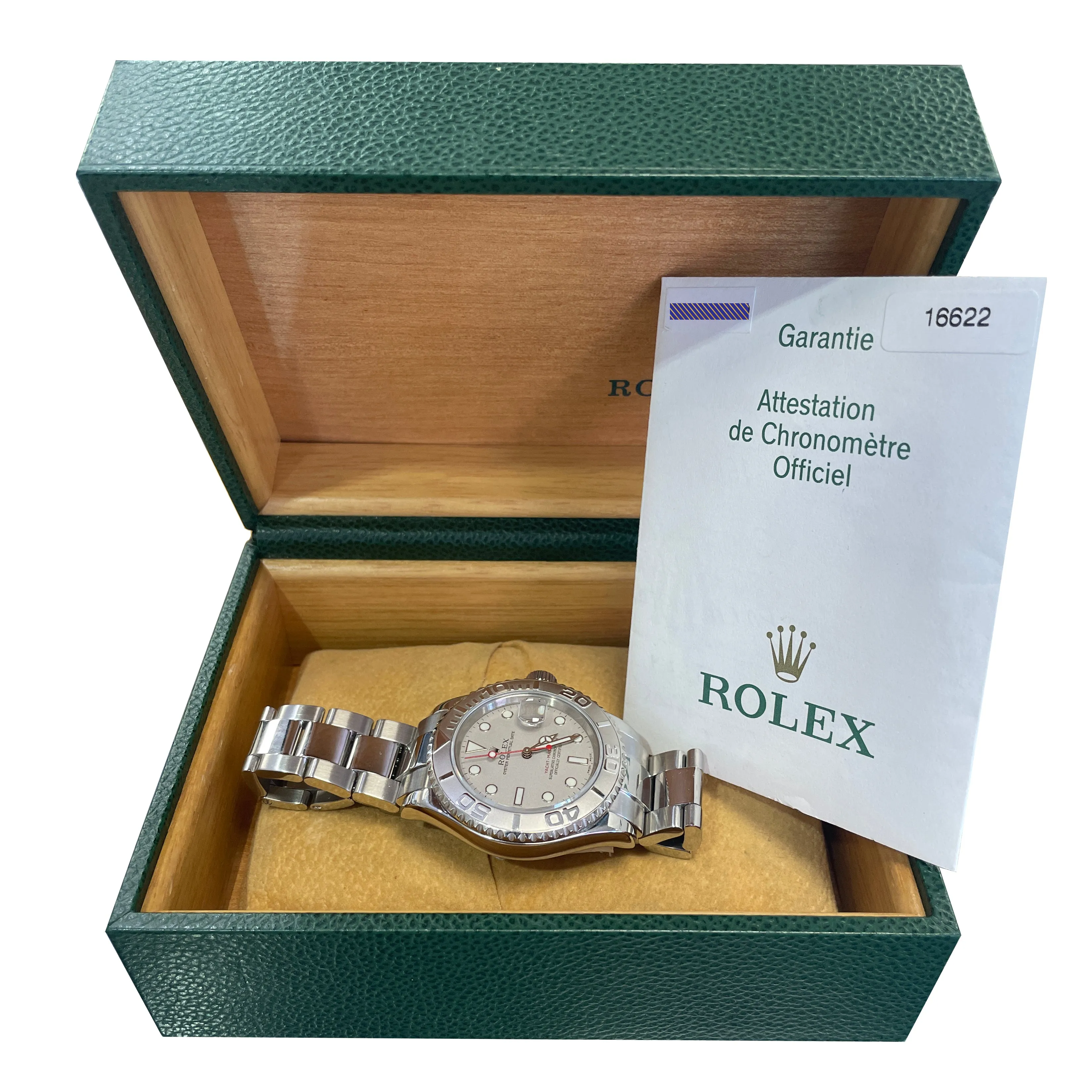 2005 Rolex Yacht-Master 16622 Stainless Steel Platinum Rolesium 40mm Date Watch
