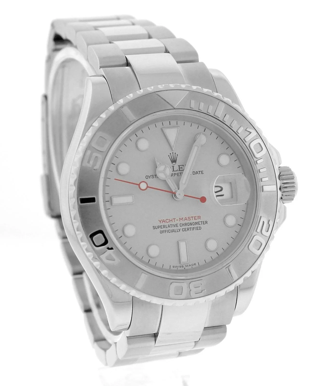 2005 Rolex Yacht-Master 16622 Stainless Steel Platinum Rolesium 40mm Date Watch
