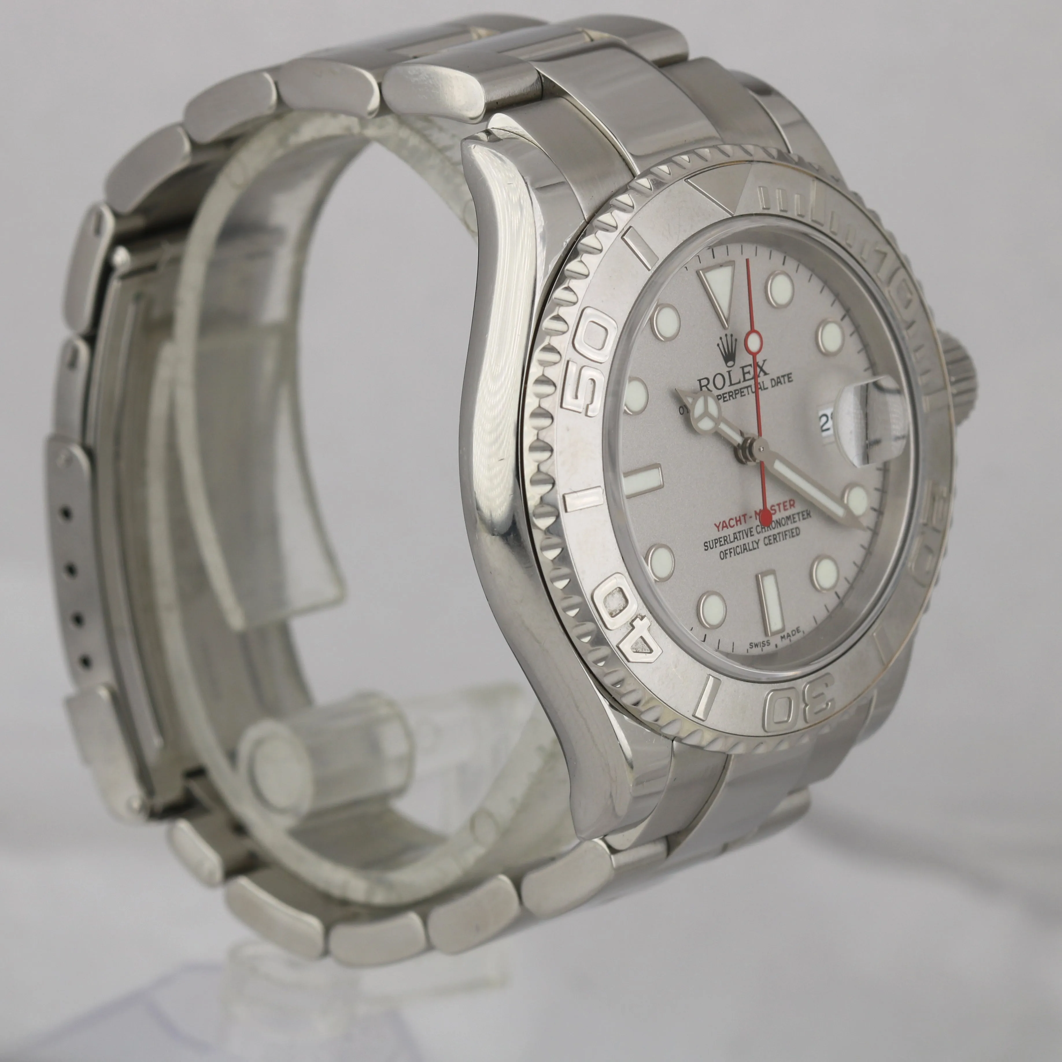 2006 MINT Rolex Yacht-Master Stainless Steel Platinum 40mm Swiss Watch 16622 BP