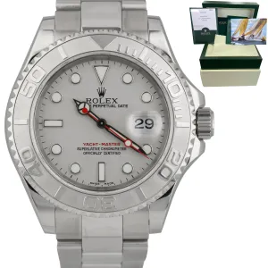 2006 MINT Rolex Yacht-Master Stainless Steel Platinum 40mm Swiss Watch 16622 BP