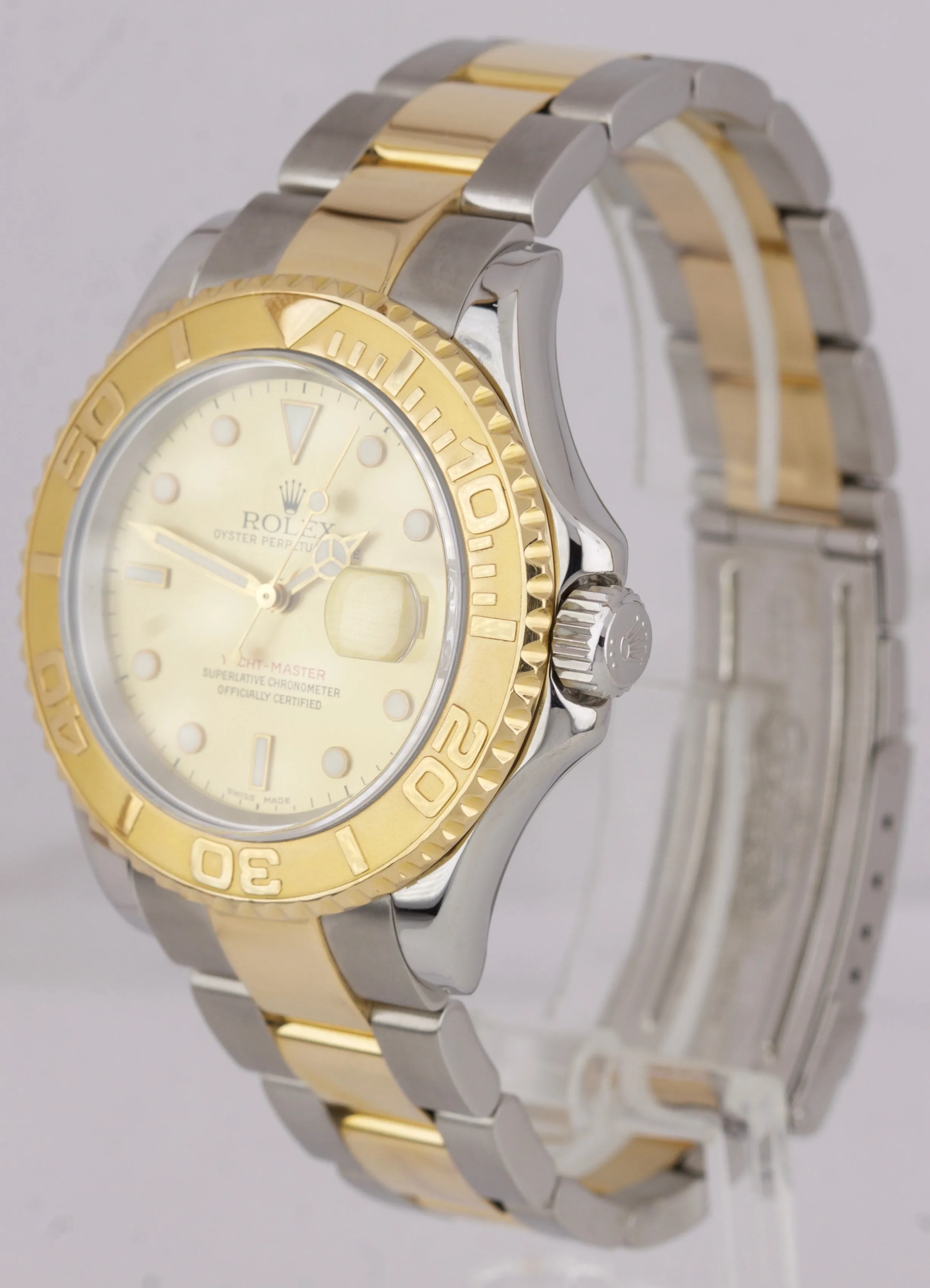 2007 BOX PAPERS Rolex Yacht-Master 18K Two-Tone Gold Champagne 40mm Watch 16623