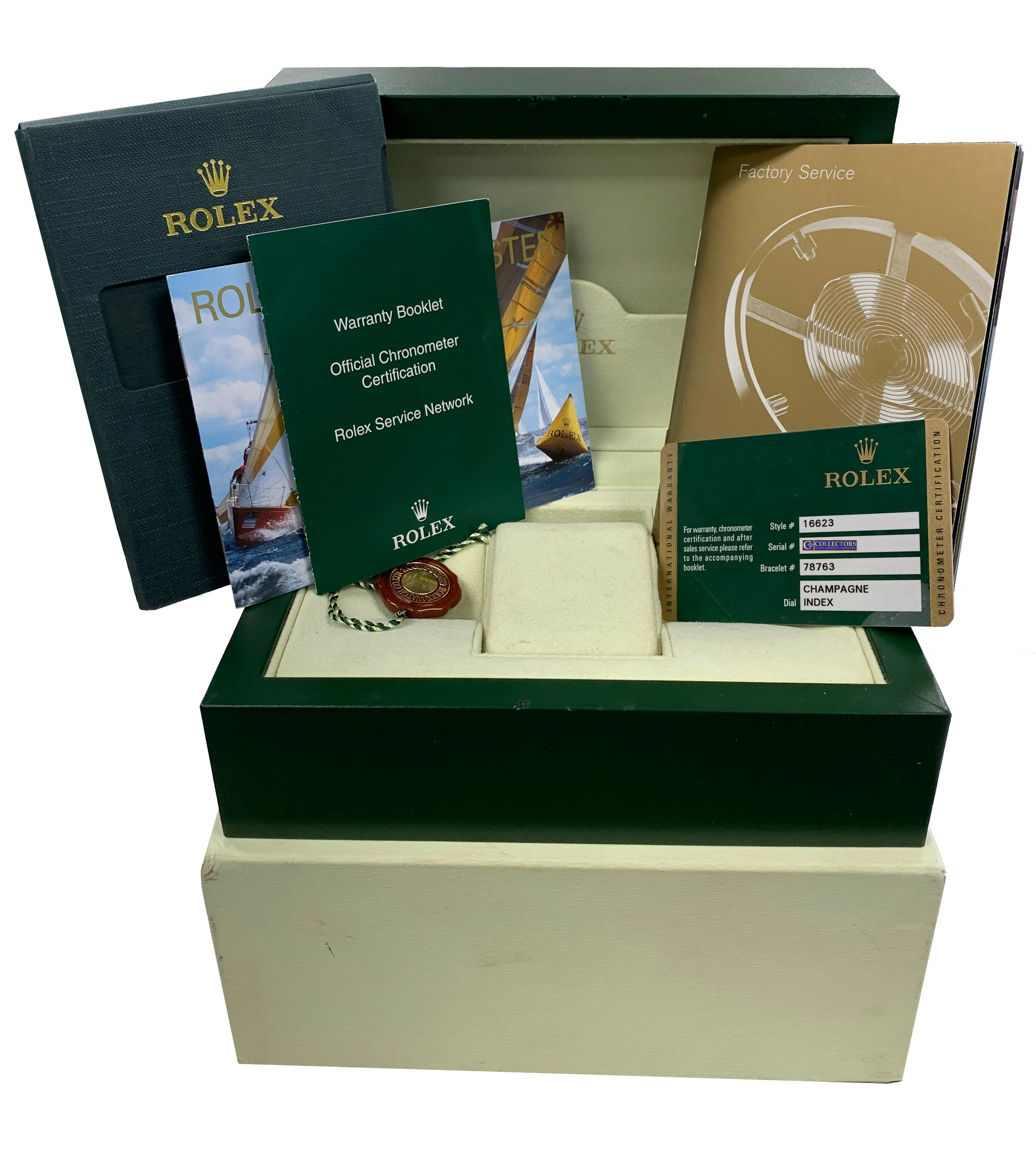 2007 BOX PAPERS Rolex Yacht-Master 18K Two-Tone Gold Champagne 40mm Watch 16623