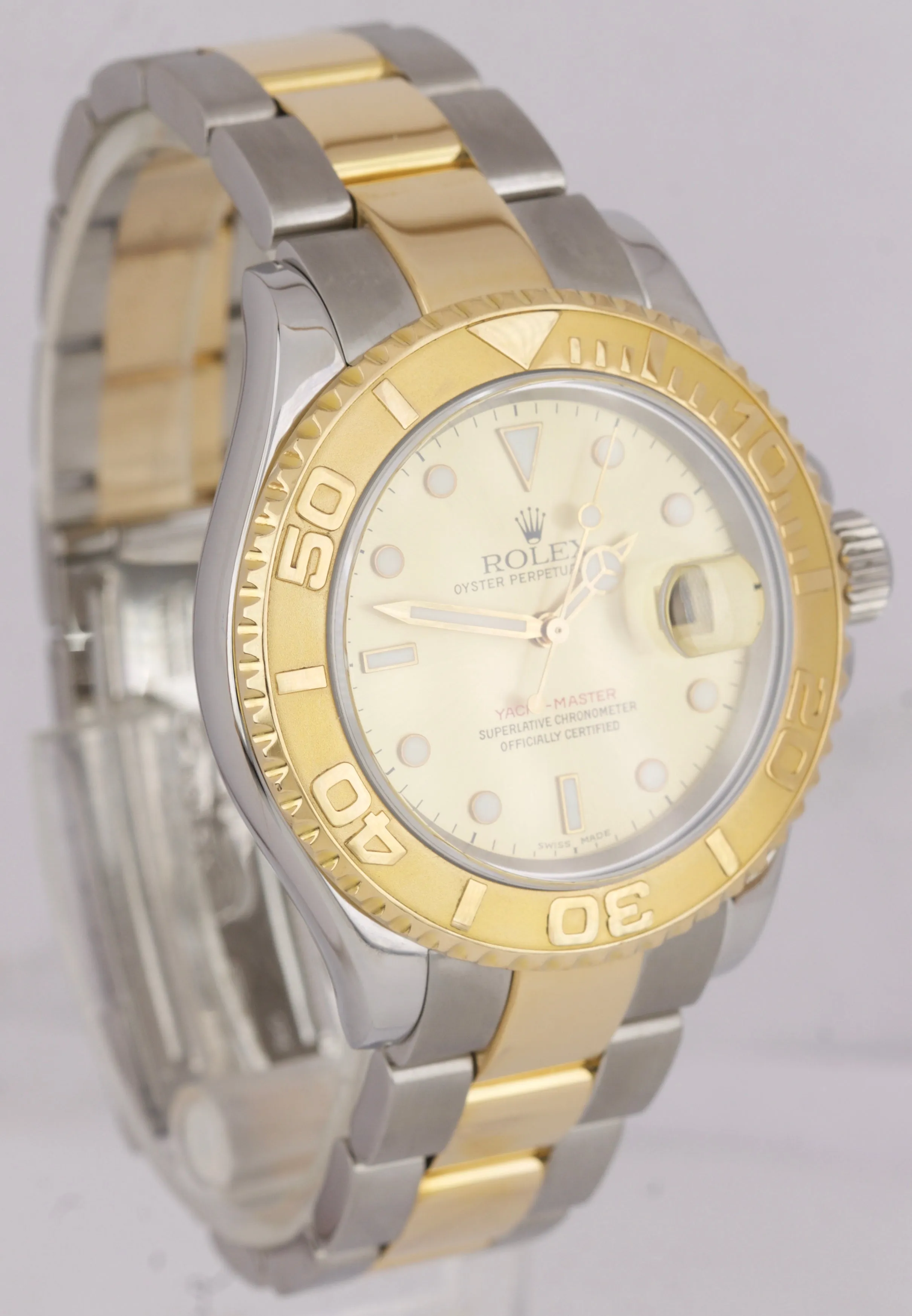 2007 BOX PAPERS Rolex Yacht-Master 18K Two-Tone Gold Champagne 40mm Watch 16623