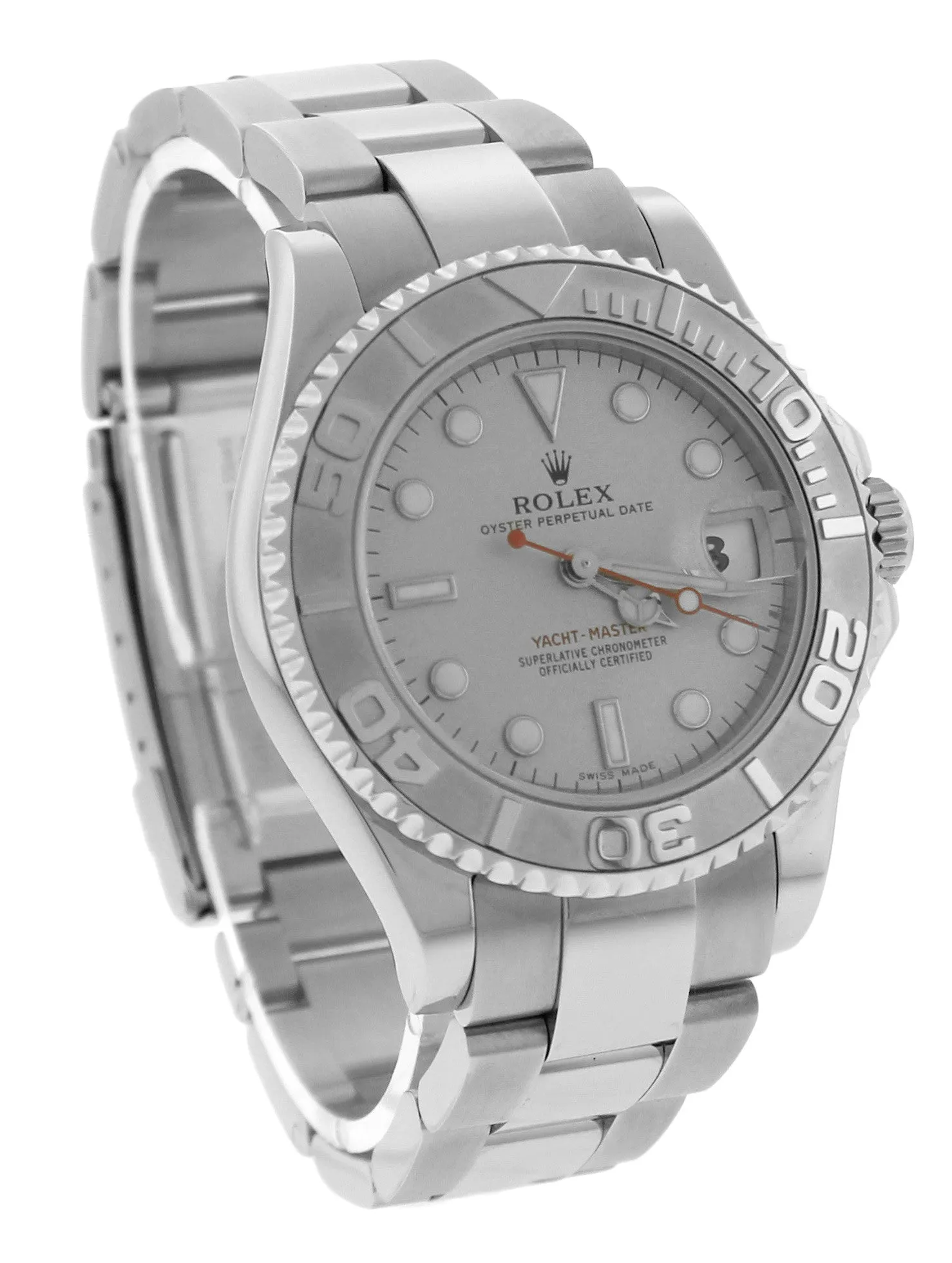 2010 ENGRAVED REHAUT Ladies Rolex Yacht-Master Mid-Size 35mm 168622 Date Watch