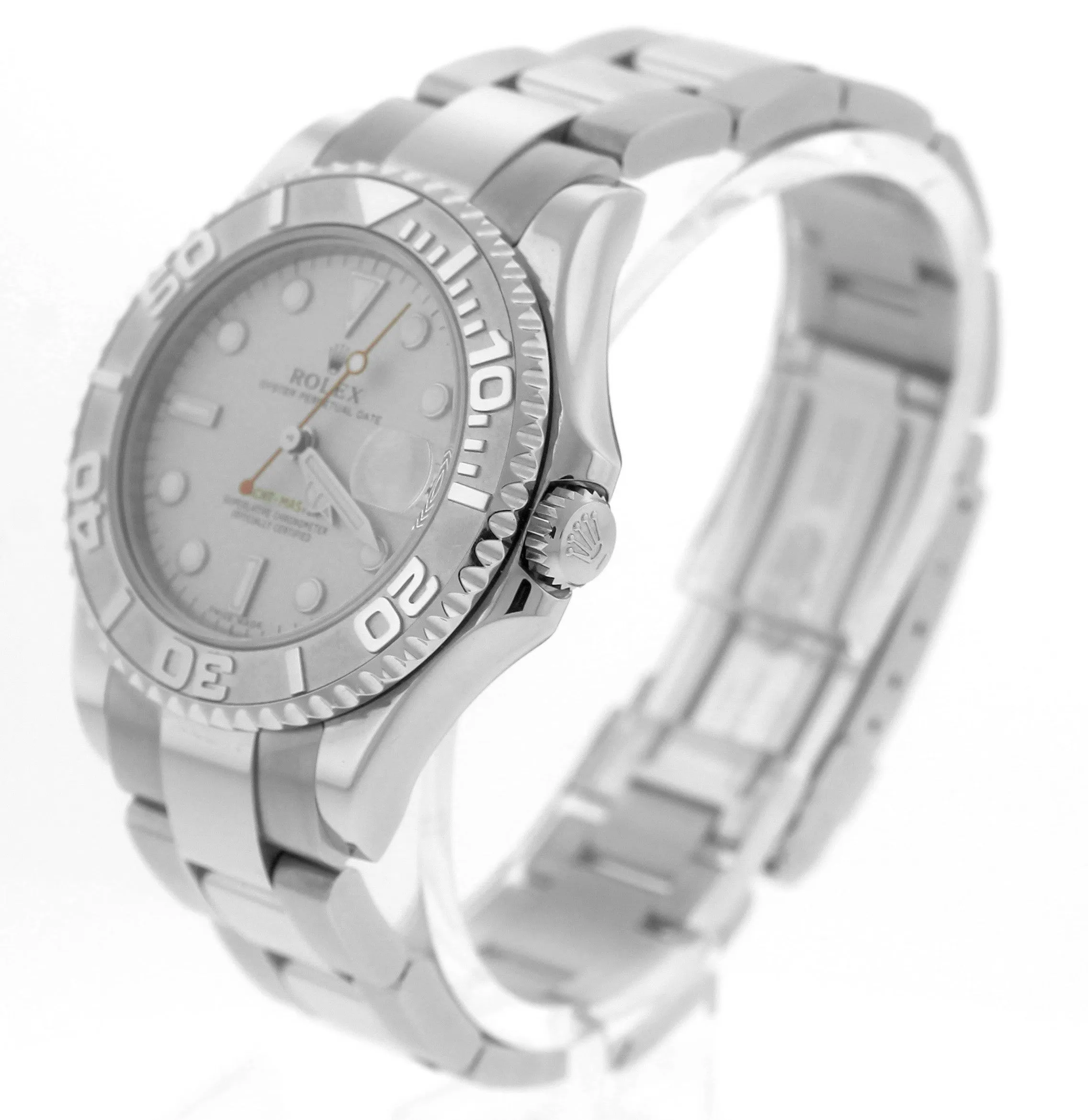 2010 ENGRAVED REHAUT Ladies Rolex Yacht-Master Mid-Size 35mm 168622 Date Watch