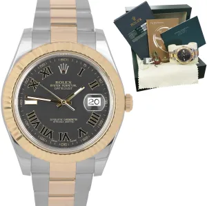 2012 Rolex Datejust II 2 116333 Two-Tone Gold Stainless Black Roman 41mm Watch