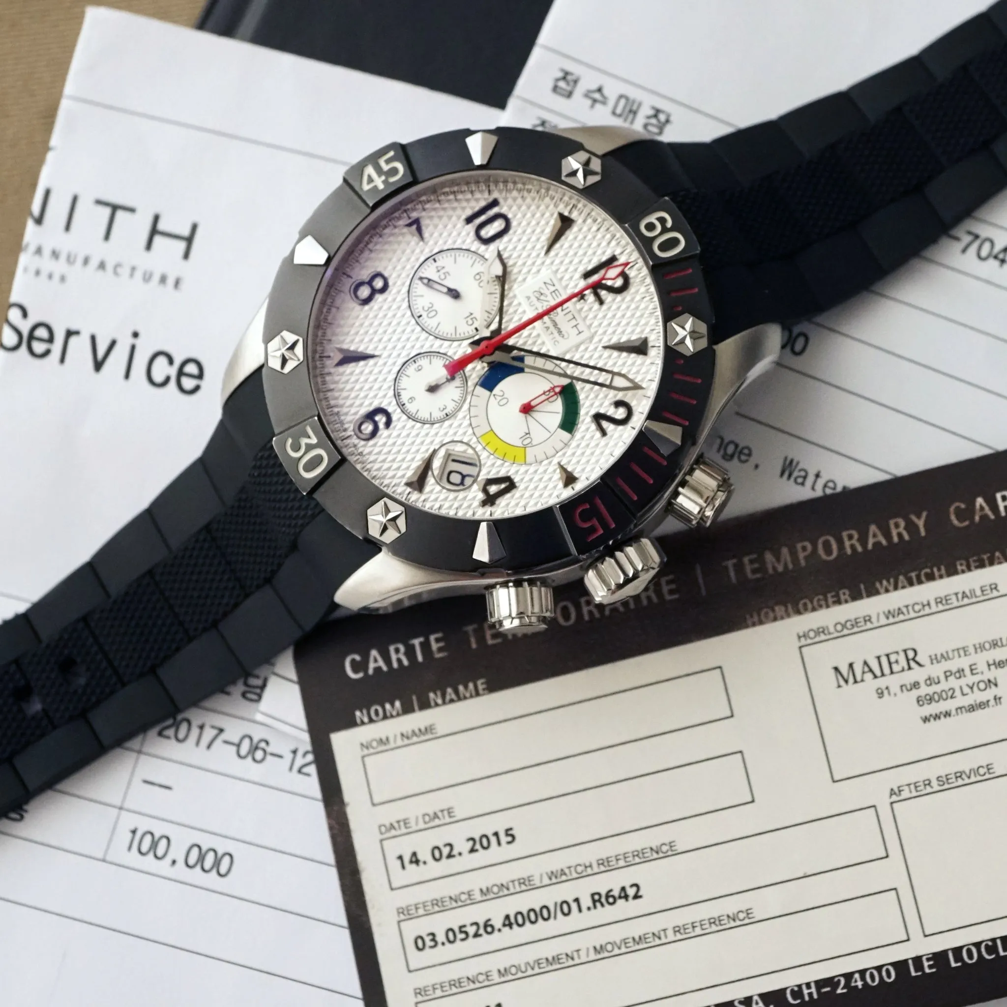 2015 ZENITH EL PRIMERO DEFY CLASSIC OVER SIZED CHRONOGRAPH