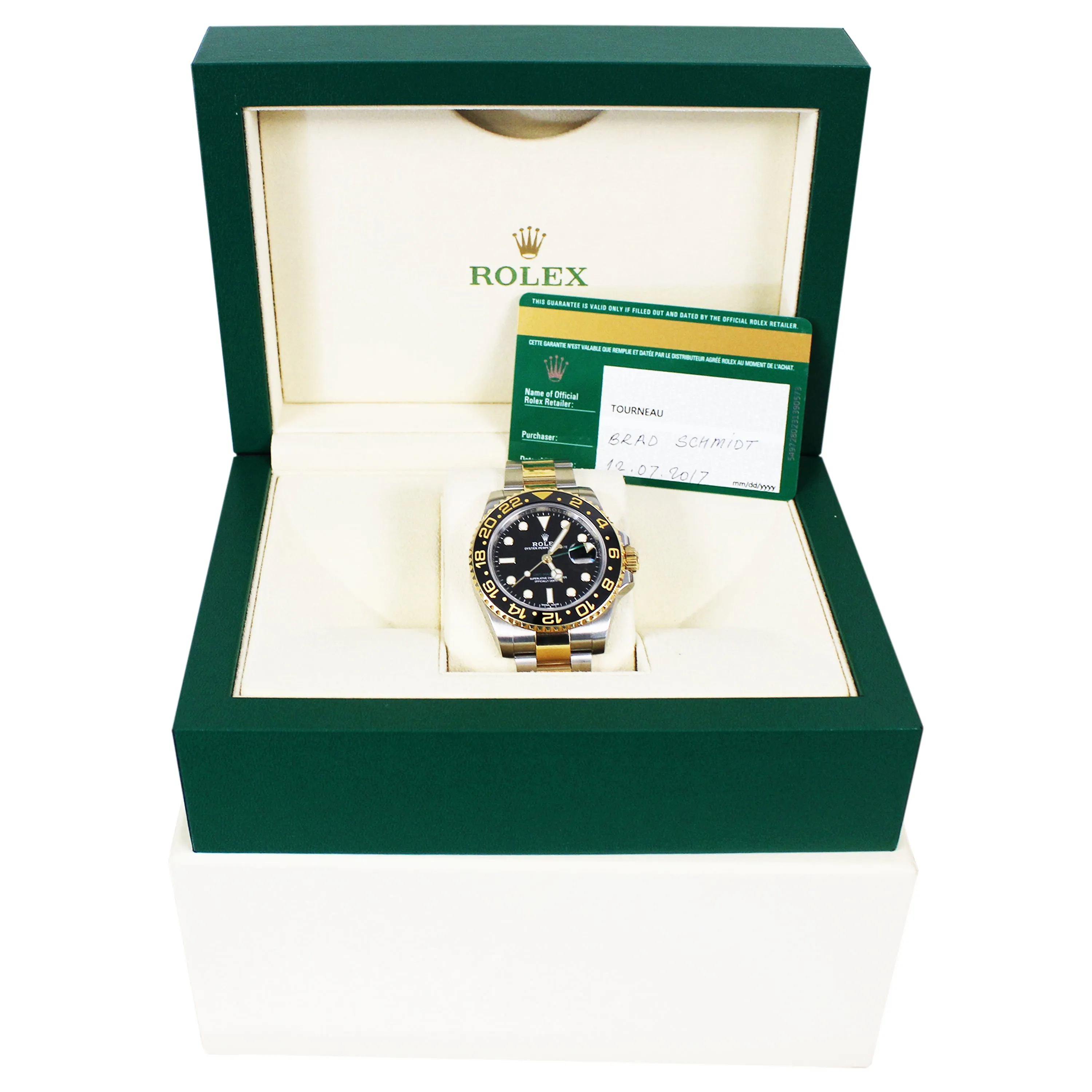 2017 Rolex GMT-Master II Ceramic Black Two-Tone Gold 40mm Watch B P 116713
