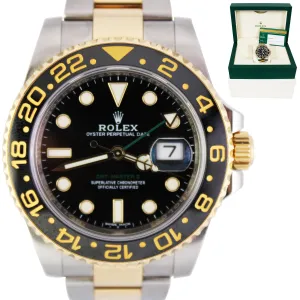 2017 Rolex GMT-Master II Ceramic Black Two-Tone Gold 40mm Watch B P 116713