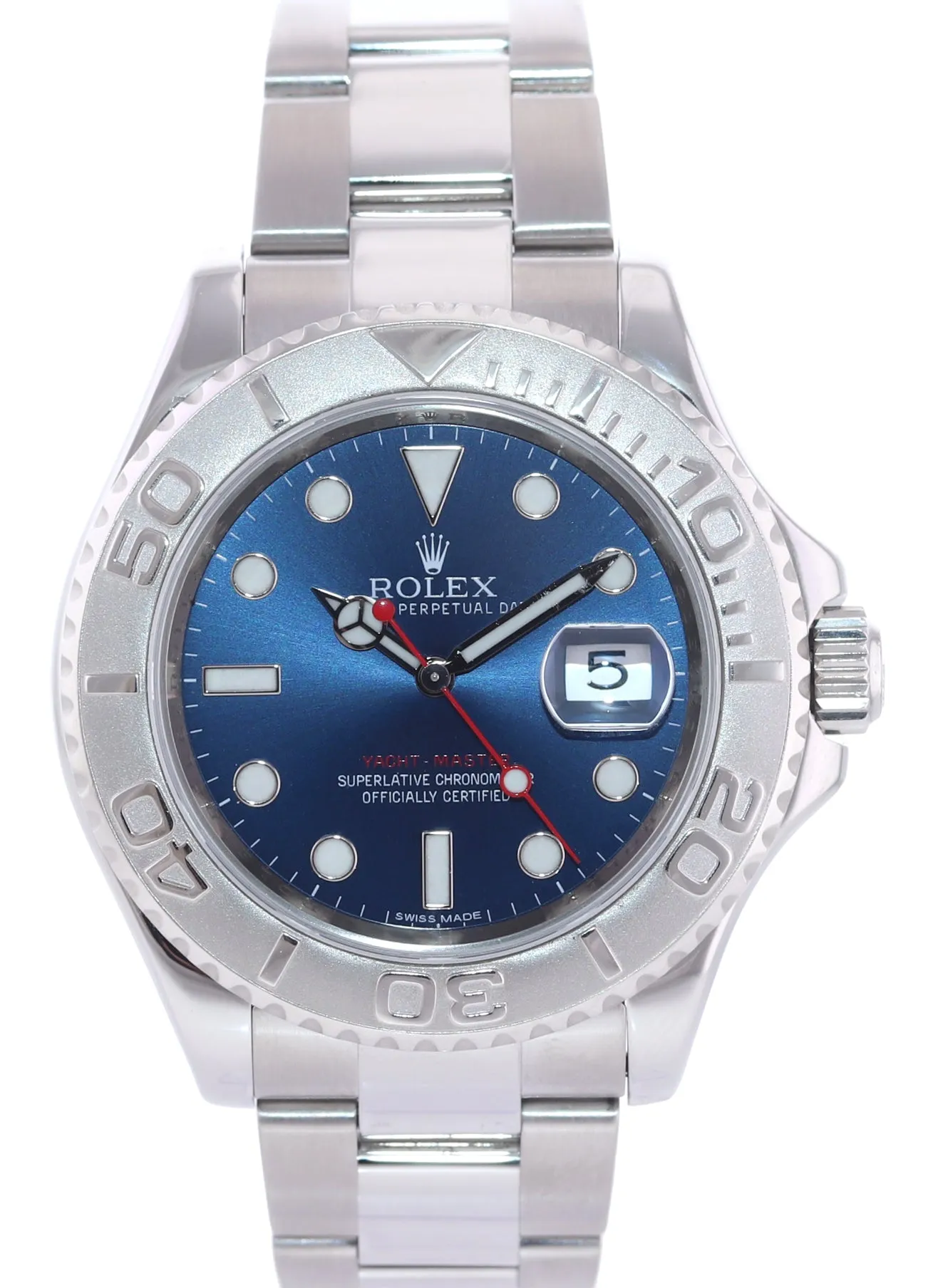 2017 Rolex Yacht-Master 116622 Blue Dial Steel Platinum 40mm Watch Box