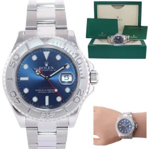 2017 Rolex Yacht-Master 116622 Blue Dial Steel Platinum 40mm Watch Box
