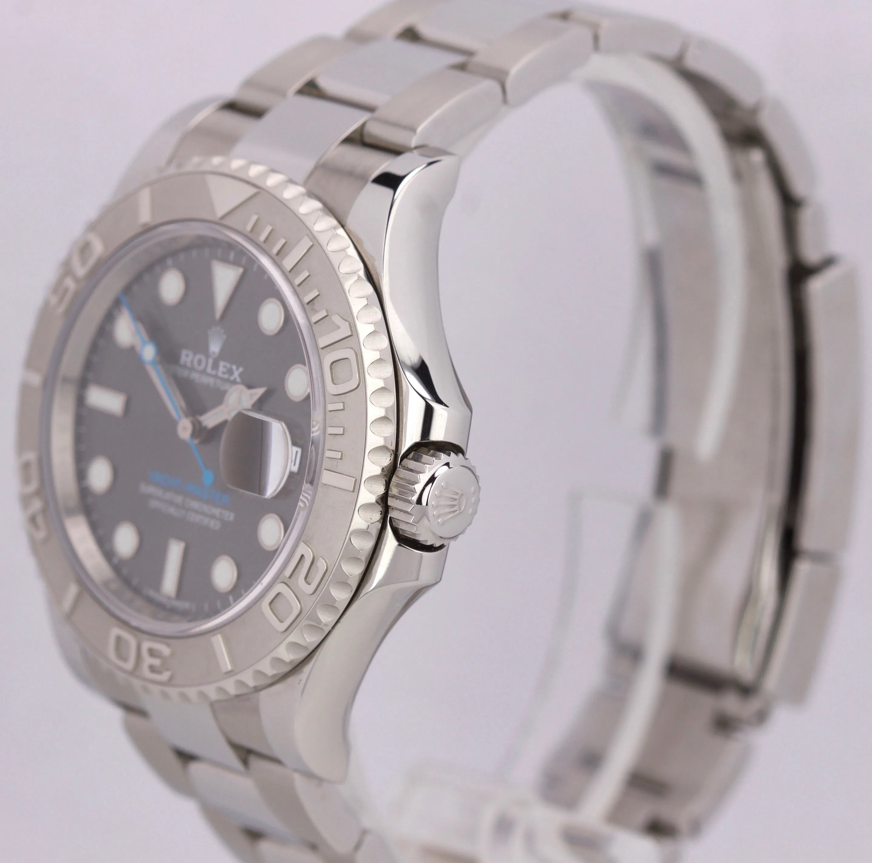2017 Rolex Yacht-Master Rhodium Stainless Platinum Blue 40mm Watch 116622 B P
