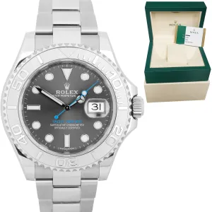 2017 Rolex Yacht-Master Rhodium Stainless Platinum Blue 40mm Watch 116622 B P