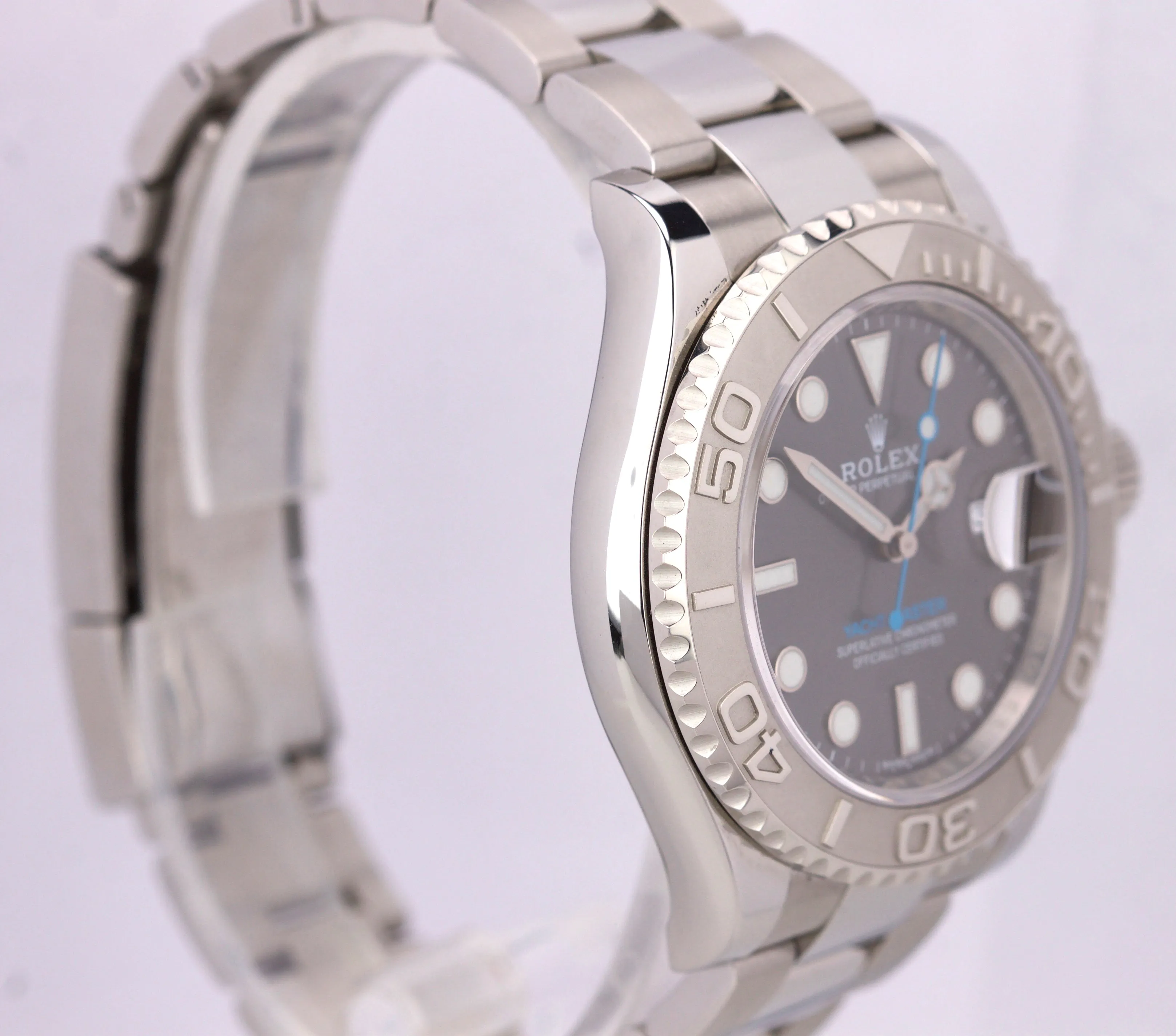 2017 Rolex Yacht-Master Rhodium Stainless Platinum Blue 40mm Watch 116622 B P