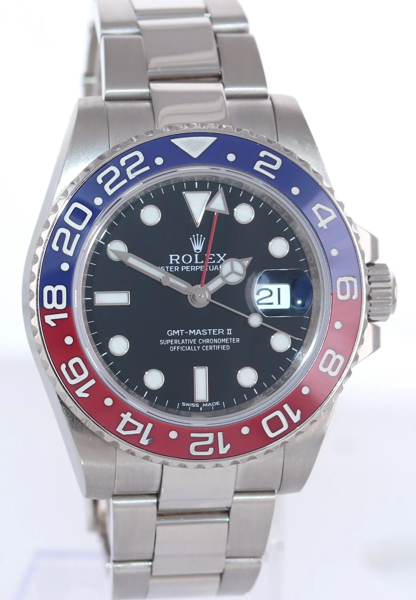 2018 PAPERS Rolex GMT-Master II MK1 Pepsi 18K White Gold 116719BLRO Watch Box