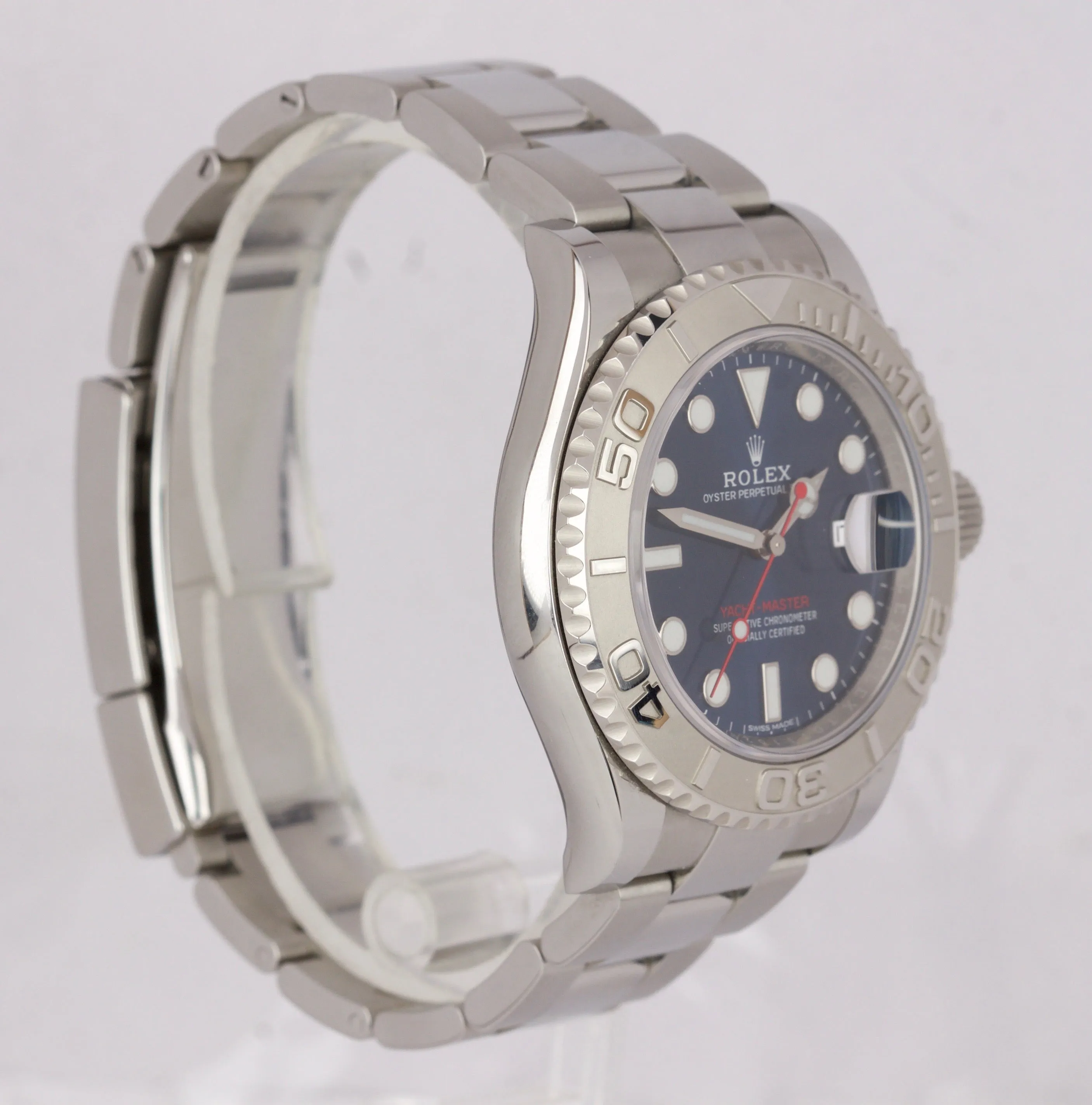 2018 Rolex Yacht-Master 116622 Stainless Steel Platinum Blue 40mm Swiss  Watch
