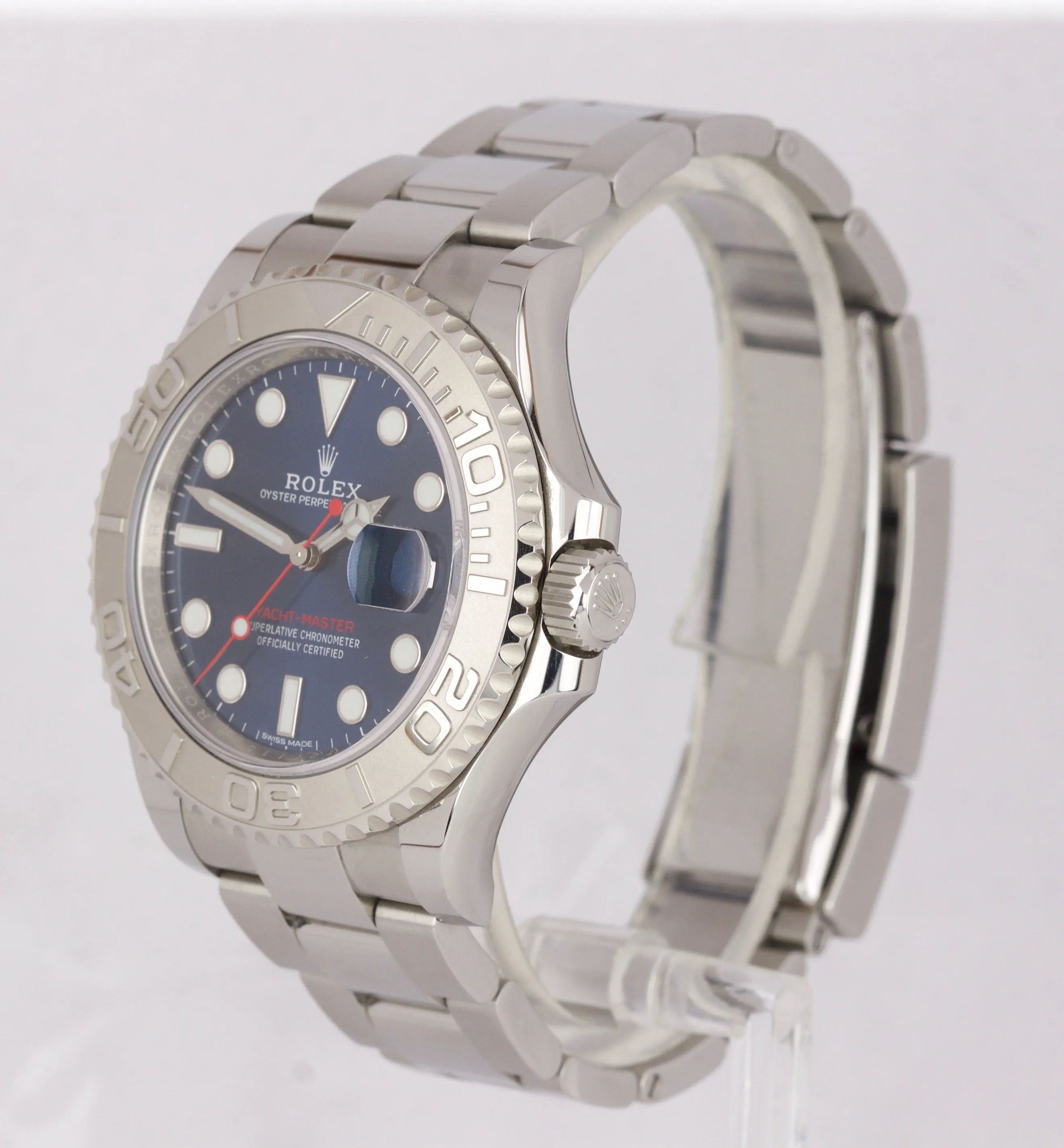2018 Rolex Yacht-Master 116622 Stainless Steel Platinum Blue 40mm Swiss  Watch