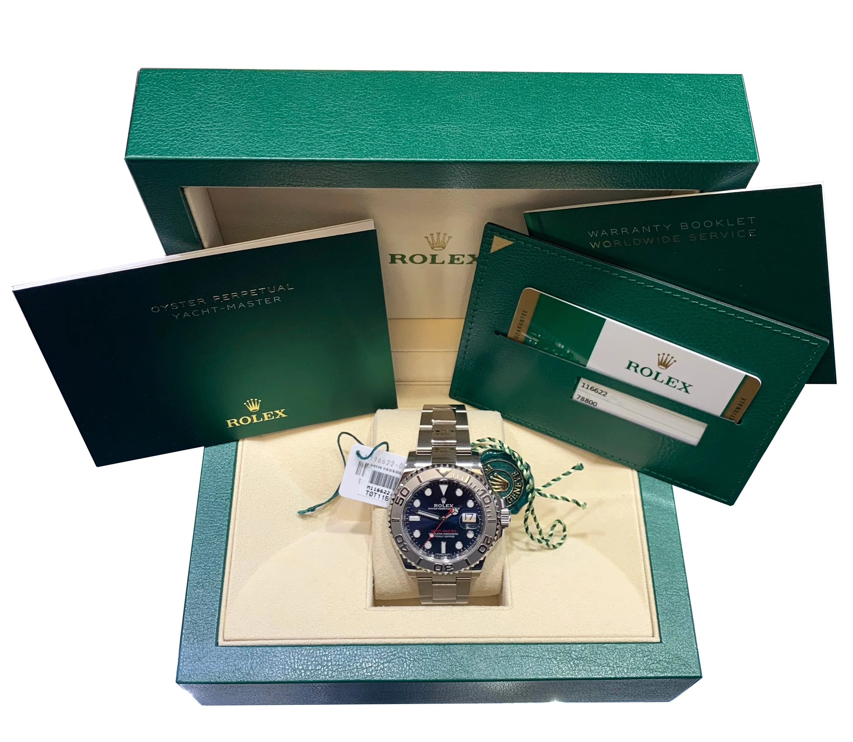2018 Rolex Yacht-Master 116622 Stainless Steel Platinum Blue 40mm Swiss  Watch