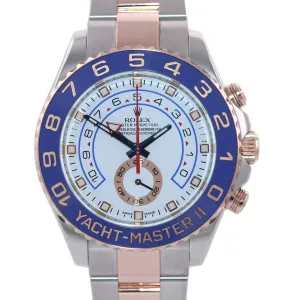 2018 Rolex Yacht-Master II 116681 Steel 18K Everose Gold Blue hands 44mm Watch