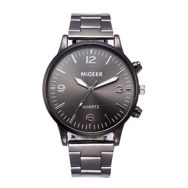 2019 New Fashion men watches water proof Women Crystal Stainless Steel Analog Quartz Wrist Watch Bracelet relogio F30