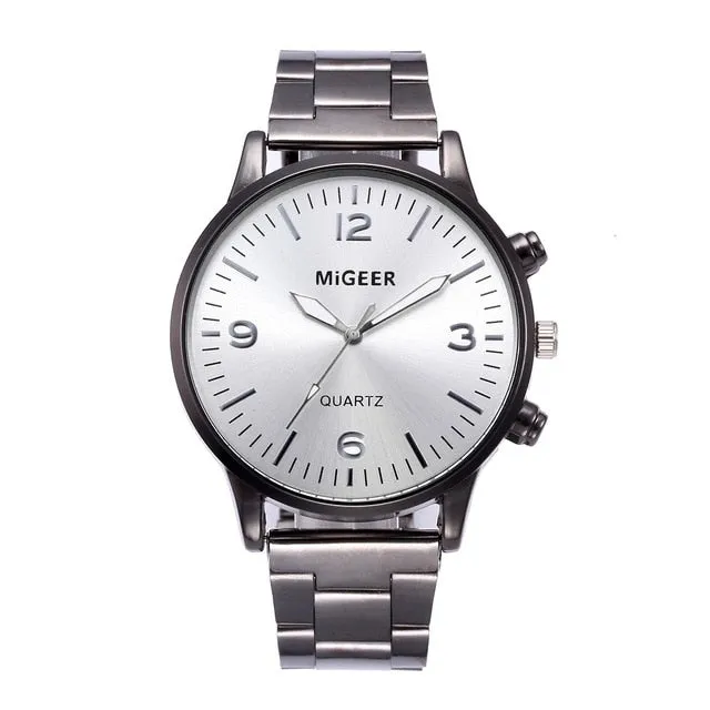 2019 New Fashion men watches water proof Women Crystal Stainless Steel Analog Quartz Wrist Watch Bracelet relogio F30