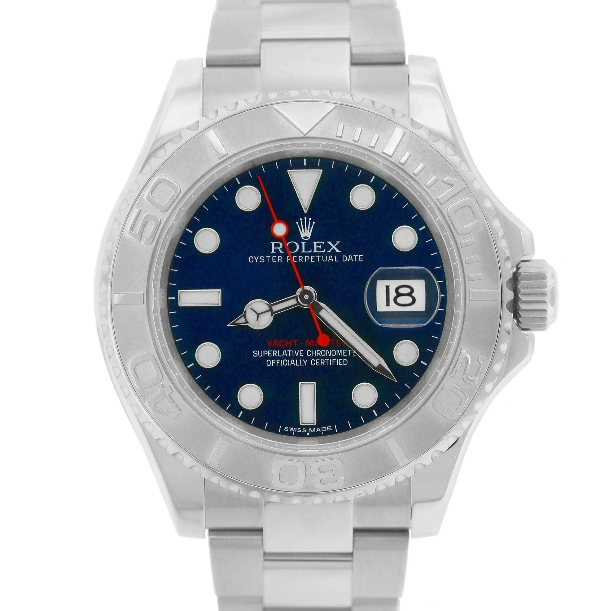 2019 Rolex Yacht-Master Stainless Steel Platinum Blue 40mm 40mm Watch 116622