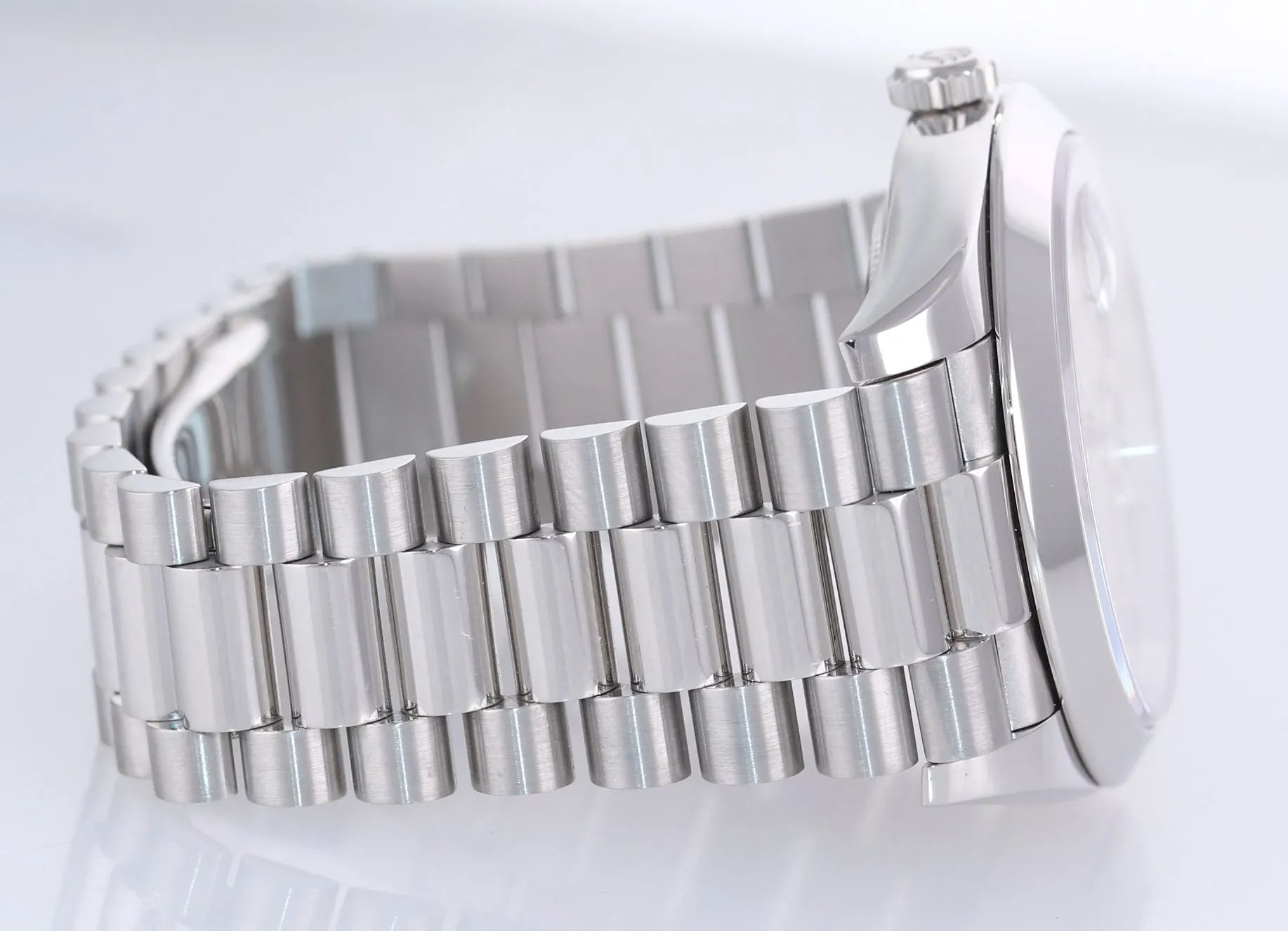 2020 Papers Rolex Day Date 40 Platinum President Baguette Diamond 228206