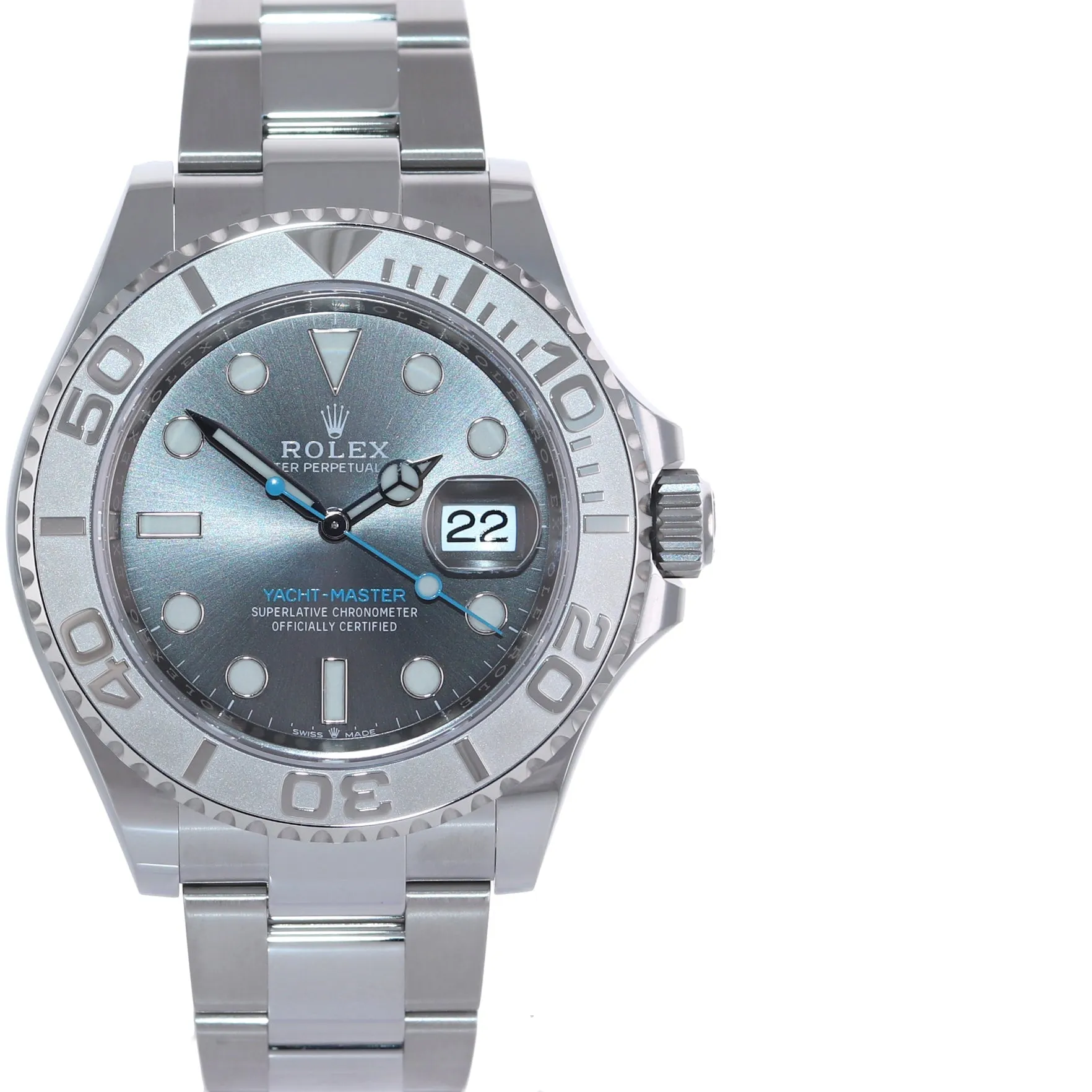 2020 PAPERS Rolex Yacht-Master 126622 Steel Platinum Rhodium Blue Watch