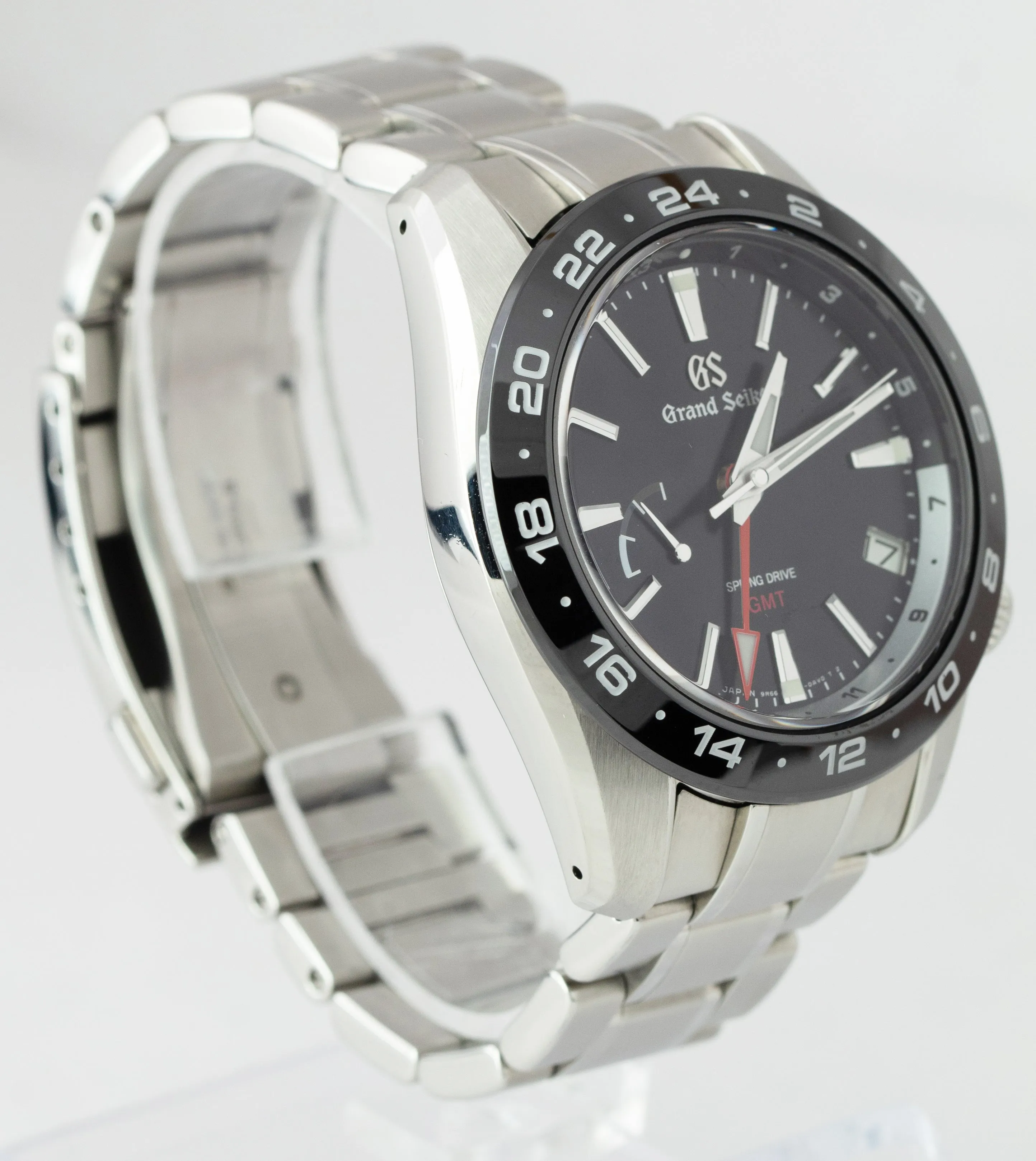 2021 Grand Seiko Sport GMT 40.5mm Stainless Black Spring Drive Watch SBGE253 B P