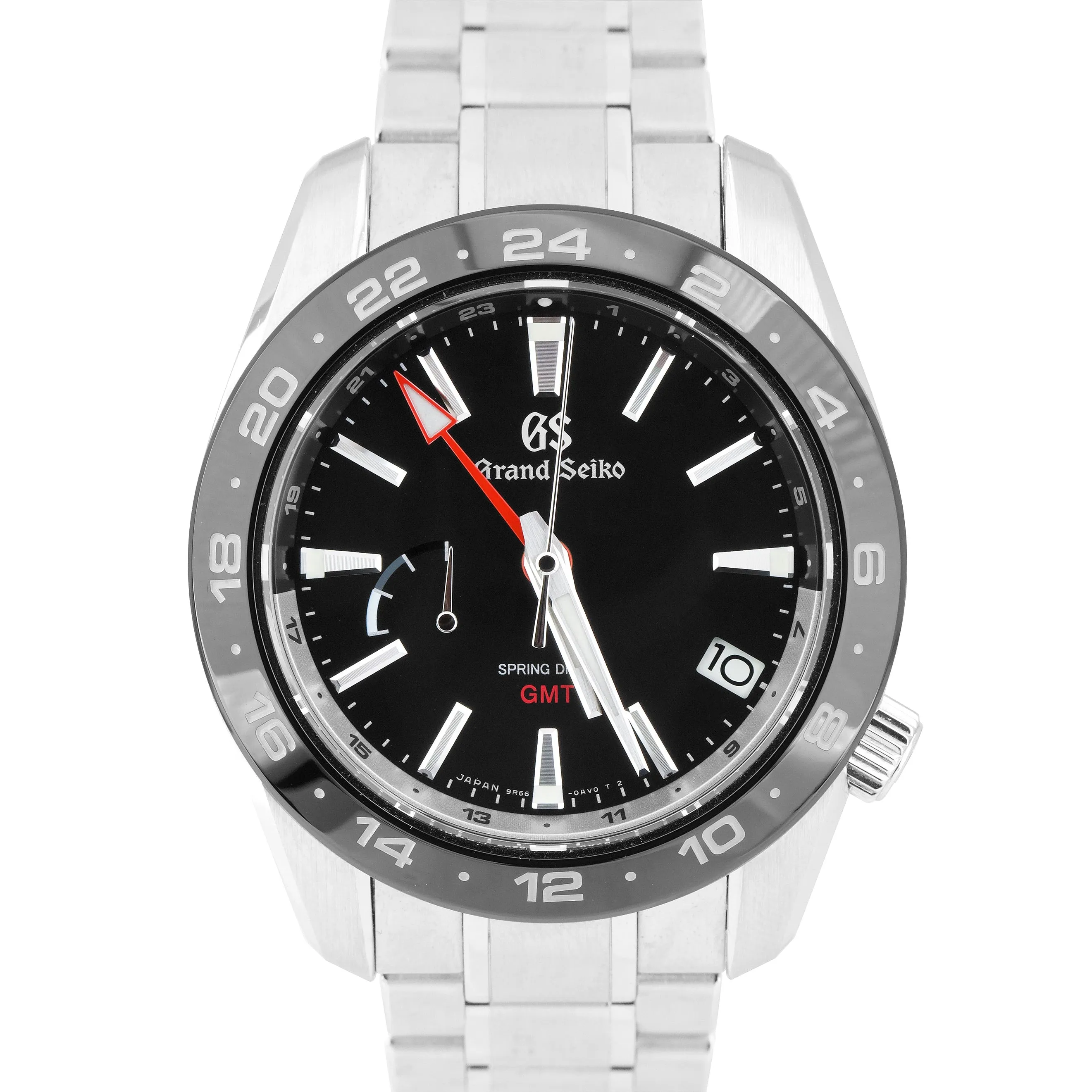 2021 Grand Seiko Sport GMT 40.5mm Stainless Black Spring Drive Watch SBGE253 B P