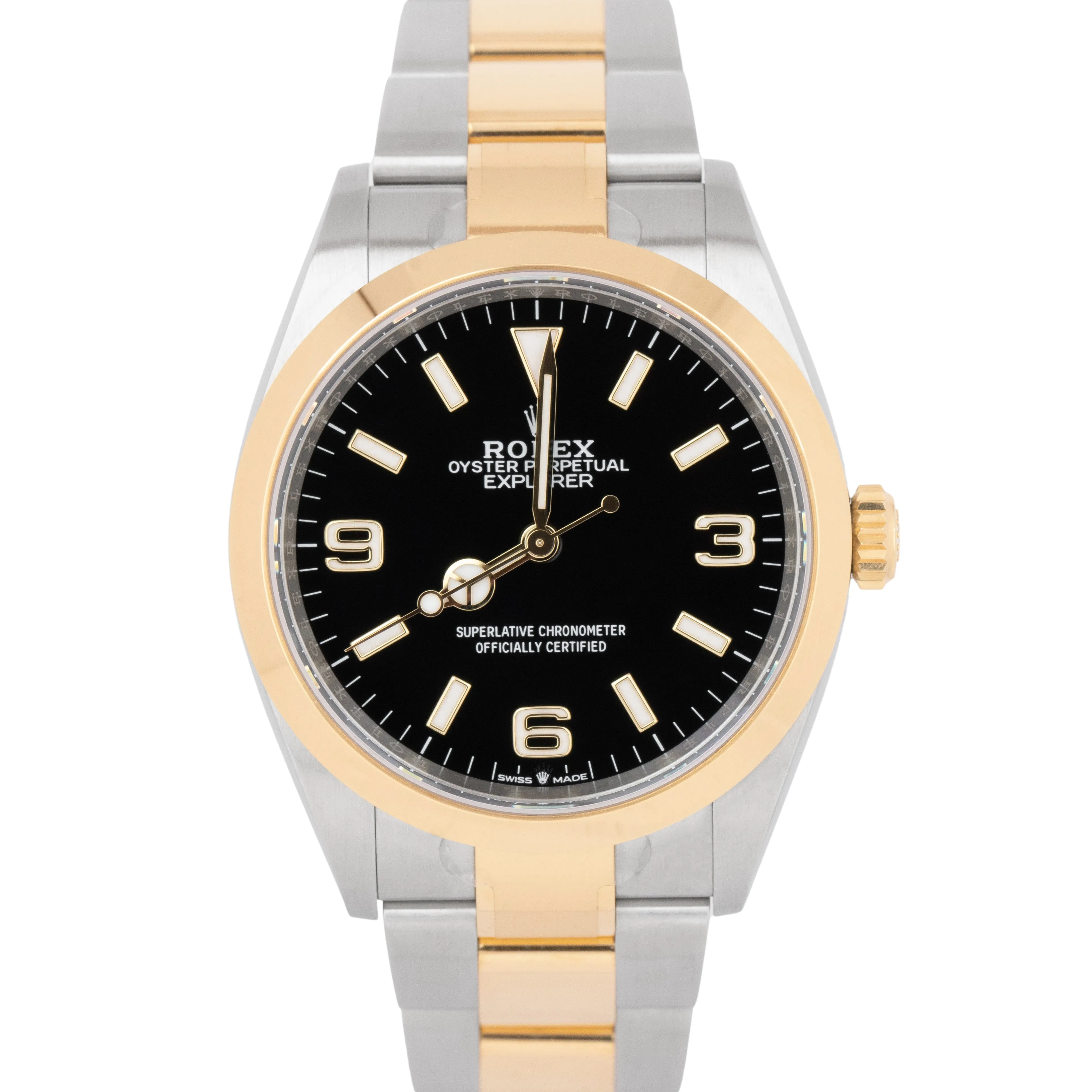 2021 JUNE Rolex Explorer I Black Two-Tone Gold Stainless Steel 36mm 124273 Watch