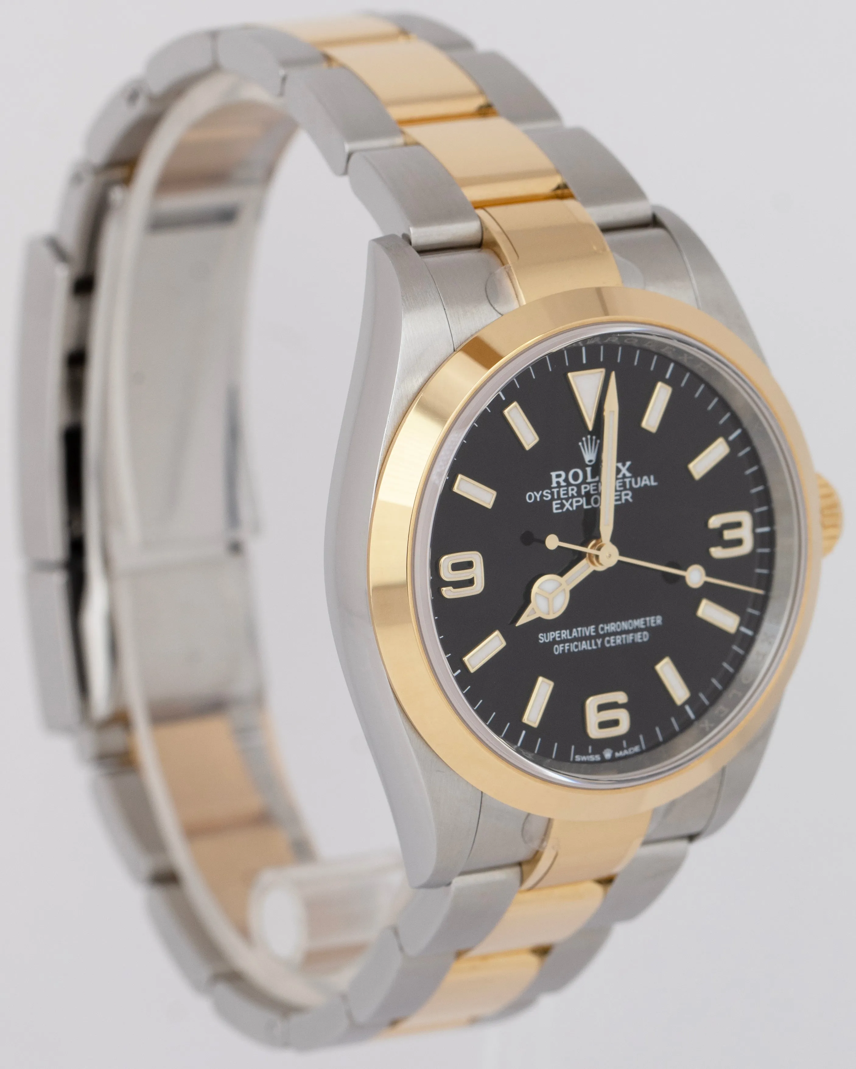 2021 JUNE Rolex Explorer I Black Two-Tone Gold Stainless Steel 36mm 124273 Watch