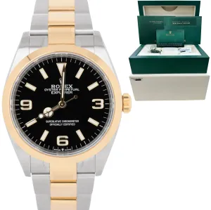 2021 JUNE Rolex Explorer I Black Two-Tone Gold Stainless Steel 36mm 124273 Watch
