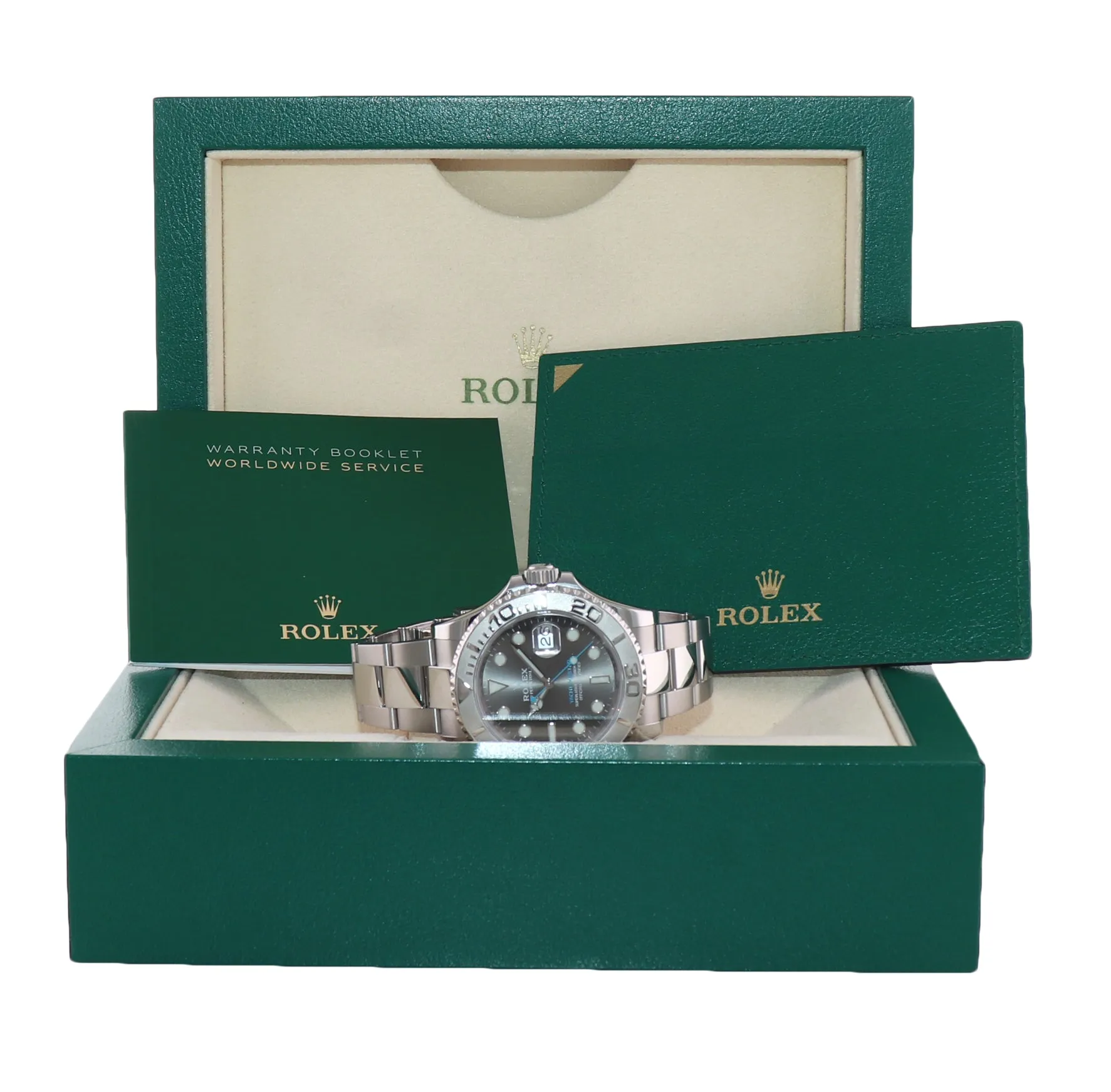2021 Rolex Yacht-Master 126622 Steel Platinum Rhodium Blue Hand Watch Box