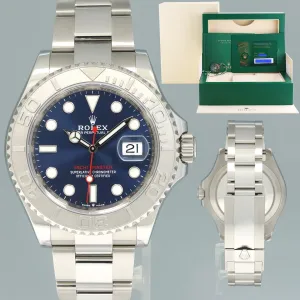 2023 PAPERS Rolex Yacht-Master 126622 Steel Platinum Rhodium Blue Watch Box