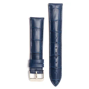 20mm Blue mock-croc Leather Watch Strap