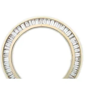 2.5 Carats Ladies Baguette Mined Diamond Bezel To Fit Rolex datejust All Watch Models