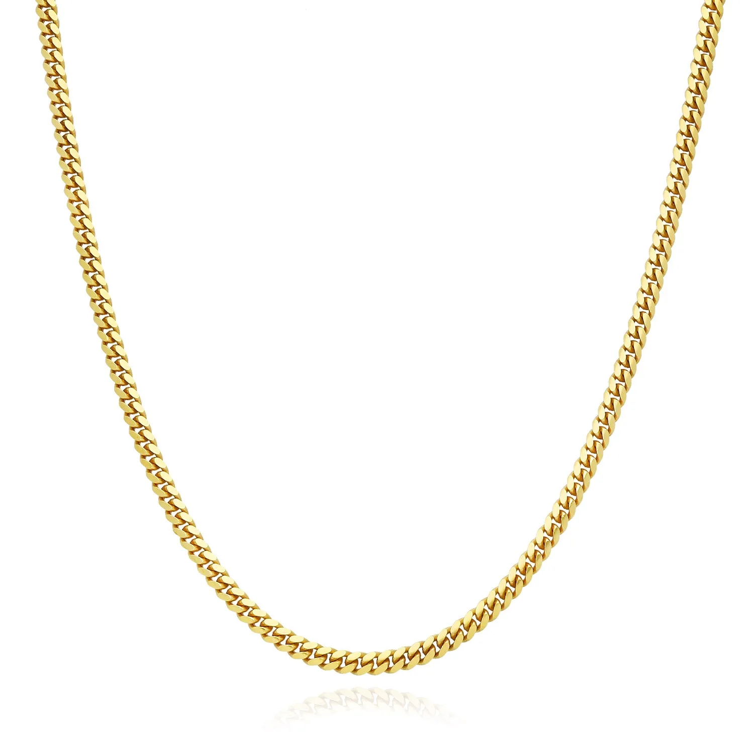 2.5MM Real Solid 14k Yellow Gold Miami Cuban Chain