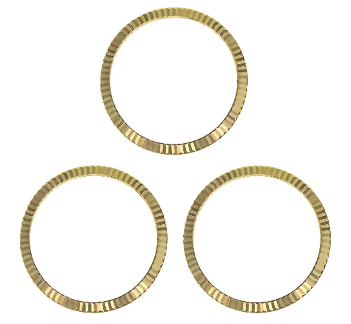 3 FLUTED  BEZEL FOR 36MM ROLEX MENS DATEJUST, PRESIDENT 16013, 16234, 16030 GOLD