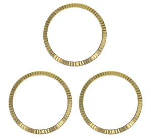 3 FLUTED  BEZEL FOR 36MM ROLEX MENS DATEJUST, PRESIDENT 16013, 16234, 16030 GOLD